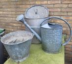 Zinken/aluminium attributen, teil,pan,emmer gieter,, Antiek en Kunst, Ophalen