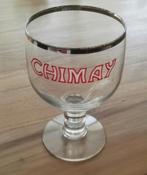 oud Chimay bierglas op voet met zilverkleurige rand, Ophalen of Verzenden, Zo goed als nieuw, Glas of Glazen, Overige merken