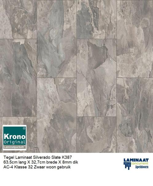 Tegel Laminaat Silverado K387 8mm dik €14,95p/m2 incl.btw, Huis en Inrichting, Stoffering | Vloerbedekking, Nieuw, Laminaat, Beige