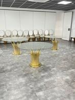 Te koop een partij glastafels met onderstel en Dior stoelen, Zakelijke goederen, Horeca | Meubilair en Inrichting, Ophalen of Verzenden