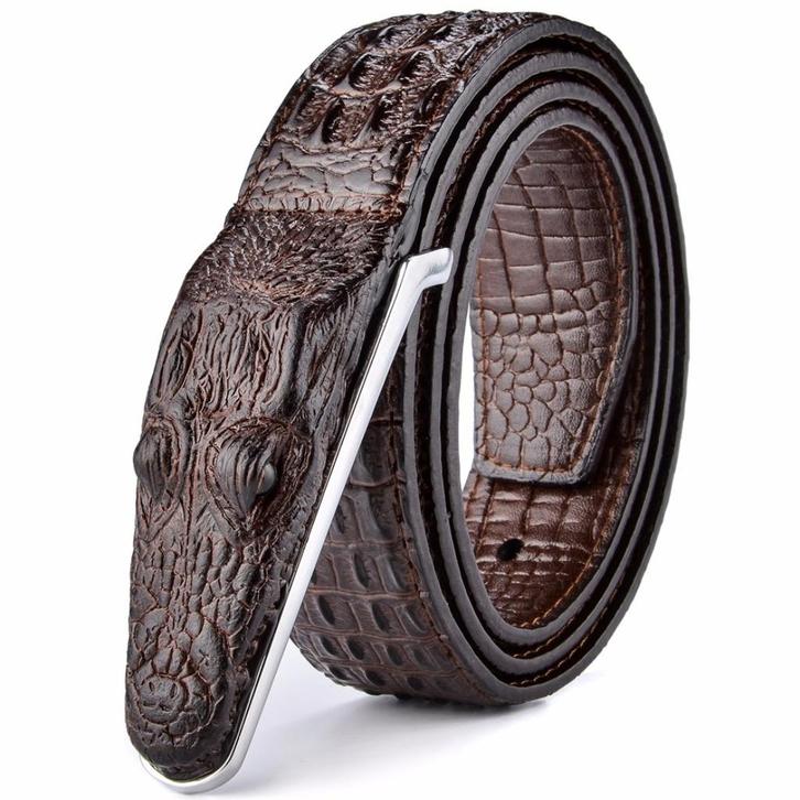 Donkerbruine krokodil heren riem / luxe krokodillen mannen, Kleding | Heren, Riemen en Ceinturen, Nieuw, Riem of Ceintuur, Bruin