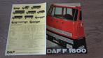 Folder  DAF  1600  ,  9-1974, Verzenden, Zo goed als nieuw, Overige merken
