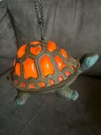 Vintage Gietijzeren Glazen Lamp / Theelichthouder Schildpad., Ophalen of Verzenden