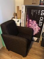 donkerbruine fauteuil - gratis, Huis en Inrichting, Ophalen, Gebruikt, 75 tot 100 cm, Stof