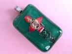 jwg Vintage 60s art glass bloem glas ketting hanger groen, Verzenden, Overige materialen, Ketting