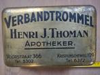 Blik verbandtrommel Henri J.  Thoman apotheker Dordrecht, Ophalen of Verzenden, Gebruikt, Overige