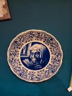 Delfts Blauw Wandbord - Lezende Vrouw - 45cm, Antiek en Kunst, Ophalen of Verzenden