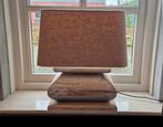 Houten Tafellamp met Stoffen Kap - Landelijke Stijl, Hout, Gebruikt, Ophalen of Verzenden, Landelijk