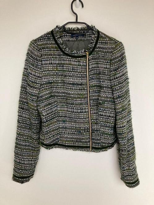 Josephine & Co boucle blazer groen bruin maat 38 wolmix, Kleding | Dames, Jasjes, Kostuums en Pakken, Zo goed als nieuw, Jasje