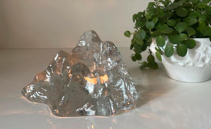 Kristallen ijsberg waxinelichthouder, Antiek en Kunst, Antiek | Glas en Kristal, Ophalen of Verzenden