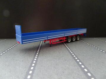 727 herpa open oplegger blauw rood chassis 1:87 truck trein beschikbaar voor biedingen