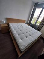 Malm bed ikea 180x200, incl nachtkastjes, topper en matras, Gebruikt, Ophalen, Tweepersoons