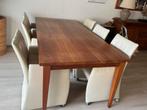 Massief kersenhouten eettafel, Huis en Inrichting, Complete eetkamers, Ophalen, Gebruikt, 4 tot 6 stoelen