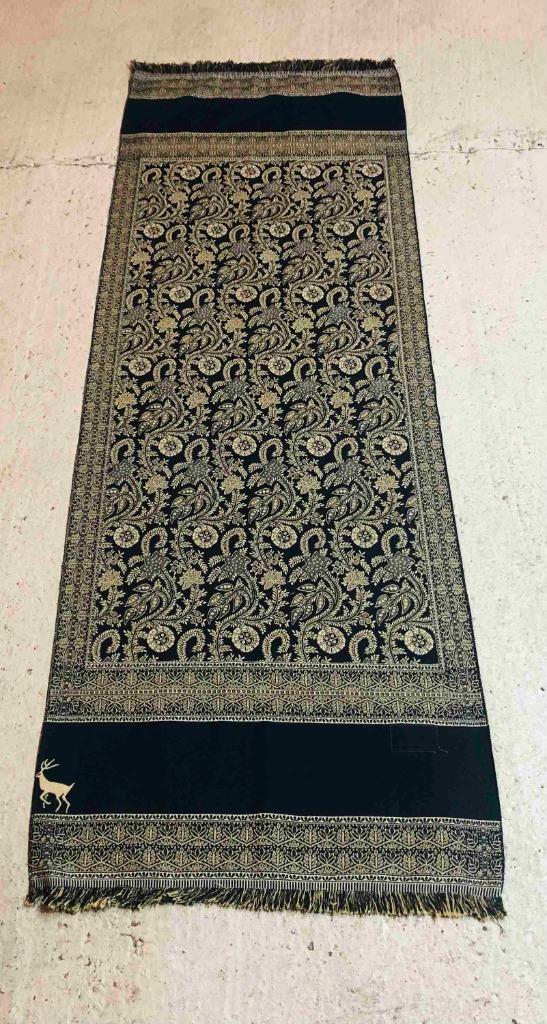 Klassieke grand foulard met franjes 210/70, Huis en Inrichting, Woonaccessoires | Plaids en Woondekens, Gebruikt, Ophalen of Verzenden