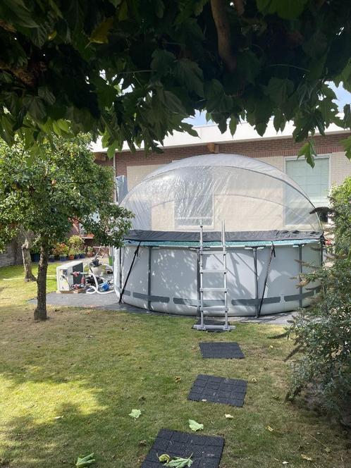 Zwembad met Overkapping, Warmtepomp en zandfilter, Tuin en Terras, Zwembaden, Gebruikt, Opzetzwembad, 120 cm of meer, 400 cm of meer