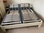 Auping Auronde bed met elektrisch verstelbare lattenbodem, Ophalen, Wit, Tweepersoons, 200 cm