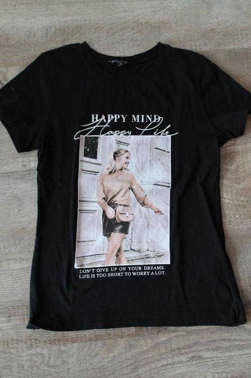 Shirt met opdruk voor (jonge)dame, Kleding | Dames, T-shirts, Zo goed als nieuw, Maat 34 (XS) of kleiner, Zwart, Korte mouw, Ophalen of Verzenden