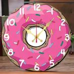Ronde wandklok van hout Donut (25cm), Ophalen of Verzenden, Nieuw, Wandklok