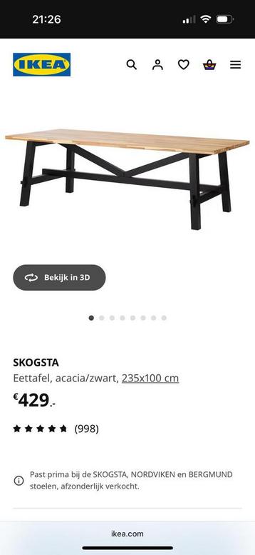 Te koop SKOGSTA ikea tafel beschikbaar voor biedingen
