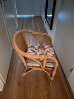 4 Nette rieten stoelen met kussens, Huis en Inrichting, Stoelen, Ophalen, Gebruikt, Bruin, Riet of Rotan