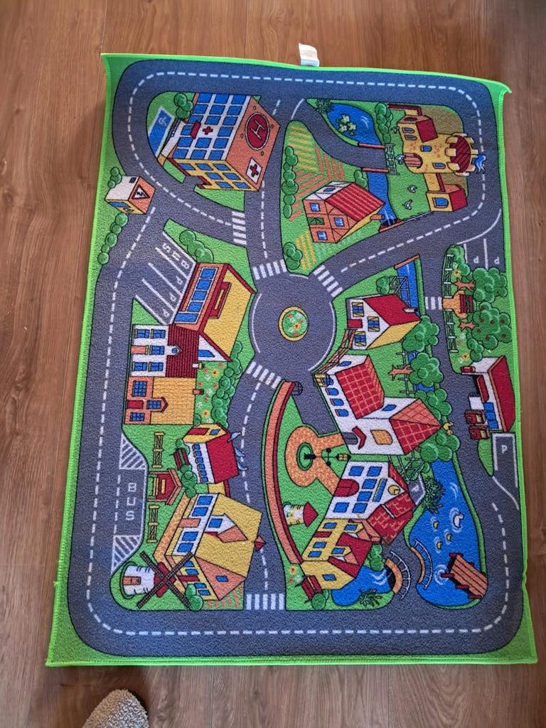 Speelkleed met straten en gebouwen, Ophalen, Gebruikt