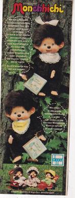 Retro reclame 1981 Clipper Monchhichi knuffel aapjes zacht, Verzamelen, Retro, Overige typen, Ophalen of Verzenden