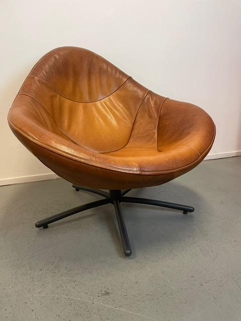 2x Label Hidde Fauteuil Cognac Leer - Zwart, Huis en Inrichting, Fauteuils, Zo goed als nieuw, Leer, Ophalen of Verzenden