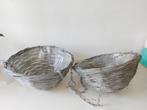 Hangmand mandje wilg grijs greywash Ø 30 cm Set van 2, Ophalen, Mand, Rond, Nieuw