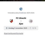 Fc utrecht ajax 1 kaartje, Tickets en Kaartjes, Eén persoon