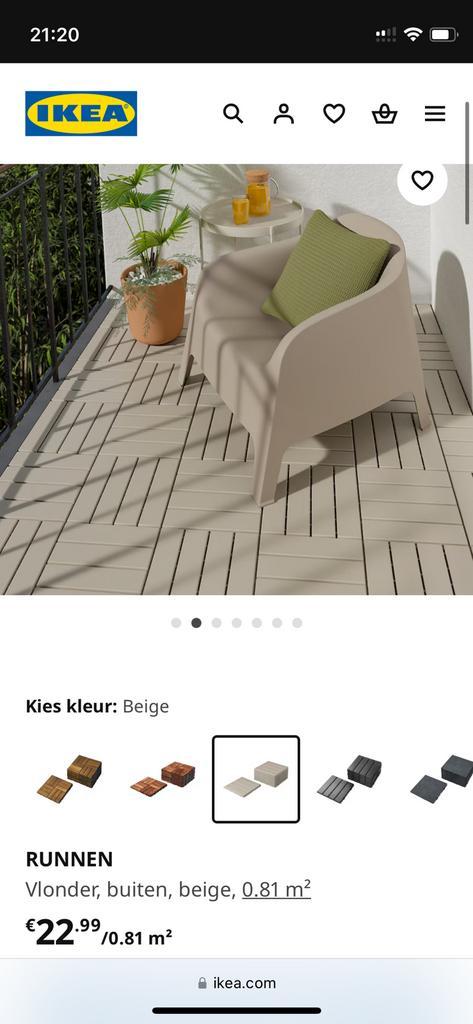 Ikea Runnen terrasvlonder grijs 3,5m2, Tuin en Terras, Tegels en Klinkers, Gebruikt, Overige typen, Kunststof, Minder dan 5 m²