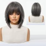 Pruik bob model grijsmix met steil haar model 1304, Verzenden, Nieuw, Pruik of Haarverlenging