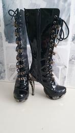 New Rock Laarzen - ZGAN, maat 38, Hoge laarzen, Verzenden, New Rock, Zwart