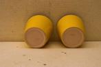 2 stuks gele bloempotten 47373, Gebruikt, Rond, Ophalen of Verzenden, Aardewerk