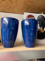 Blauwe hoge vazen set, Blauw, Aardewerk of Porselein, Ophalen of Verzenden, Zo goed als nieuw