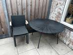 Zwarte Tuinset - 5 Zitplaatsen, Tuin en Terras, Ophalen, 4 zitplaatsen, Kunststof, Gebruikt