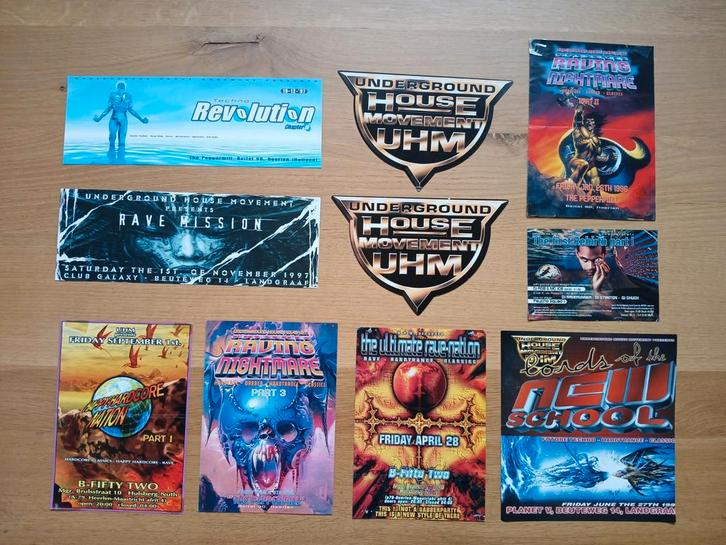 UHM, Raving Nightmare hardcore flyers, Verzamelen, Overige Verzamelen, Ophalen of Verzenden