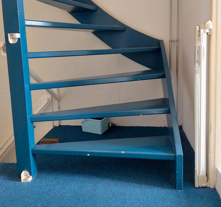 Kinder traphekje oprolbaar, Kinderen en Baby's, Traphekjes, Zo goed als nieuw, Oprolhekje, Overige materialen, 115 cm of meer