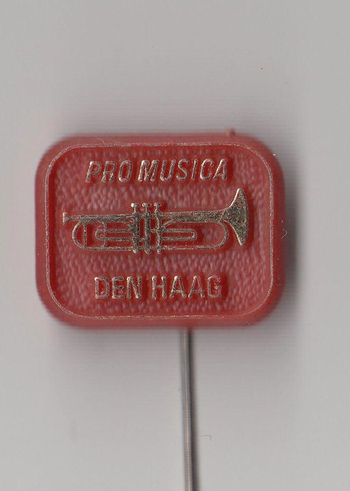Den Haag Pro Musica Trompet speldje, Verzamelen, Speldjes, Pins en Buttons, Gebruikt, Speldje of Pin, Overige onderwerpen, Ophalen of Verzenden
