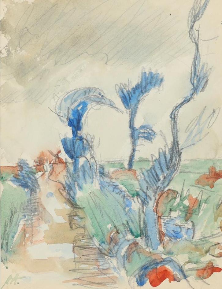 Jan Altink (1885-1971), Aquarel, Antiek en Kunst, Kunst | Schilderijen | Klassiek, Ophalen of Verzenden