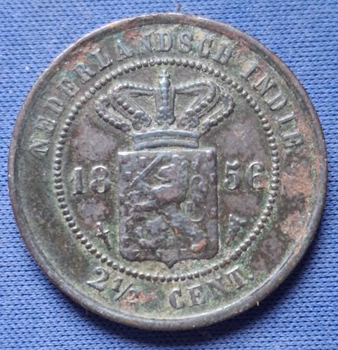 Nederlands-Indië 2½ cent 1856 Km 308.1 CK14, Postzegels en Munten, Munten | Nederland, Losse munt, Overige waardes, Koning Willem III