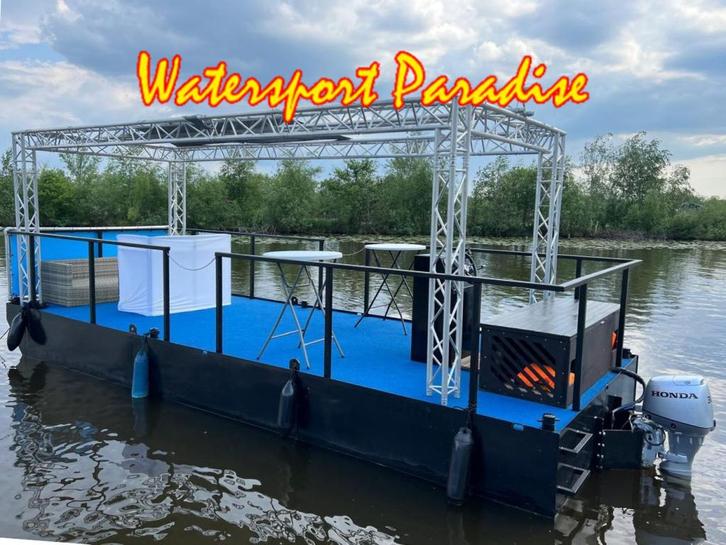 Partyboot Staal pontoon (bj 2023), Watersport en Boten, Motorboten en Motorjachten, Gebruikt, Staal, 9 tot 12 meter, Overige brandstoffen