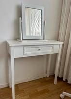 Witte make-up tafel met spiegel van Leen Bakker + evt. stoel, Ophalen, Gebruikt, 50 tot 100 cm, Minder dan 100 cm
