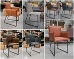 7 x luxe eetkamerstoel Duke Jess design armleuning leer stof