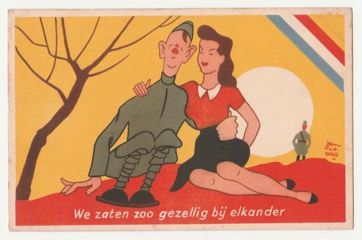 Militair.  Jan v.d,. Weg.  Ned. Illustratoren.  Mobilisatie., Verzamelen, Ansichtkaarten | Themakaarten, Ongelopen, 1920 tot 1940