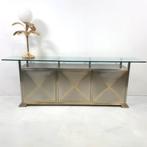 Belgo Chrom Jaren 70 dressoir of barmeubel in rvs/verguld., Ophalen, Gebruikt