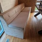 Houten klepbank met kussens, Ophalen, 250 tot 300 cm, 75 tot 100 cm, Zo goed als nieuw