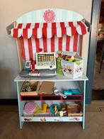 Houten speelgoed winkeltje kraam evt met inventaris, Ophalen, Zo goed als nieuw