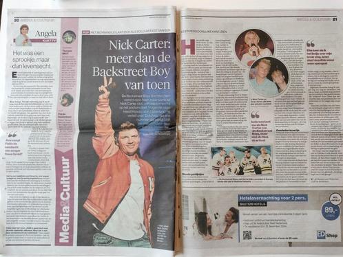 Krantenartikel ED Nick Carter Backstreet Boys 25 juni 2024, Verzamelen, Muziek, Artiesten en Beroemdheden, Nieuw, Boek, Tijdschrift of Artikel