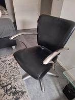 kappersstoel zwart leer, Huis en Inrichting, Stoelen, Gebruikt, Zwart, Leer, Ophalen of Verzenden