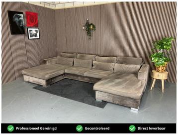 GRATIS LEVERING Velvet U-Bank Bruin 370x195x195 REFURBISHED beschikbaar voor biedingen